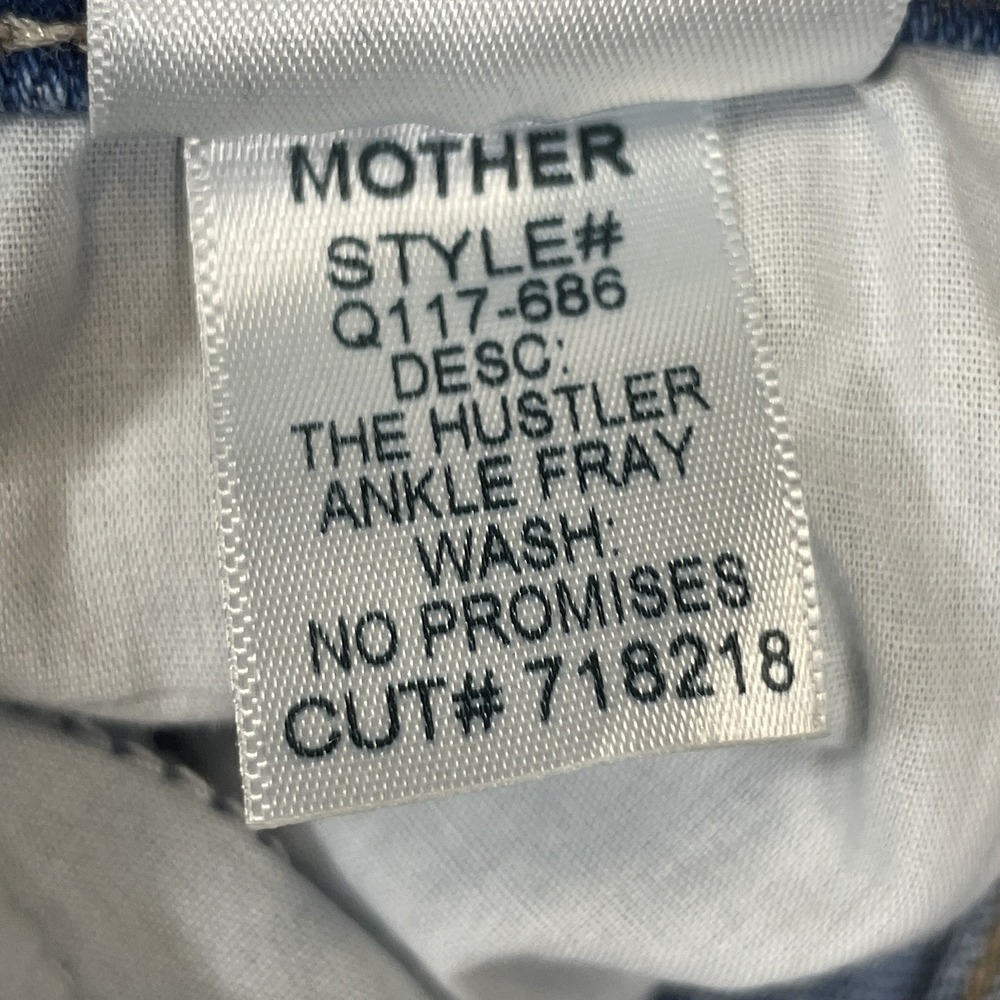 Mother Size 26 The Hustler Ankle Fray Denim Jean Wash No Promises Style Q117-686 - Picture 10 of 11